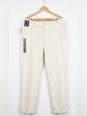 Perfect Chino Men 40X32 Flat Front Classic Work Play Travel Cotton Stretch Pants